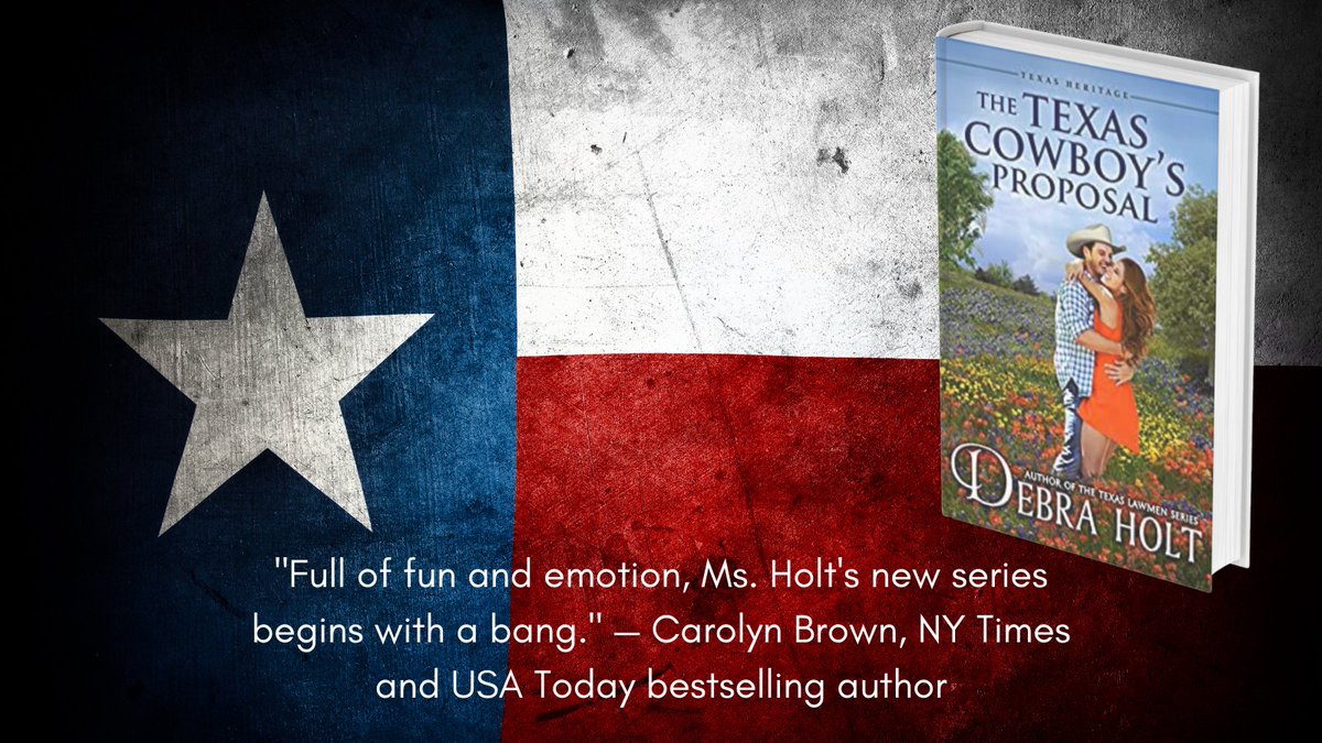 My new Texas Heritage Series launches 9/1 with The Texas Cowboy’s Proposal. "Full of fun and emotion, Ms. Holt's new series begins with a bang." - Carolyn Brown, NY Times &amp; USA Today bestselling author 

Get your copy at amzn.to/3wy1cAY or wherever you buy ebooks!