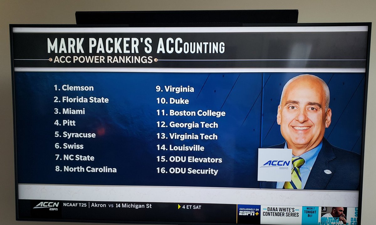 PixsTom's tweet image. Mark Packer's ACC Power Ranking. I really miss Packer &amp;amp; Durham's show in the mornings. Not a fan of the new show, no chemistry, almost unwatchable. #MarkPacker #PackerandDurham #accnetwork