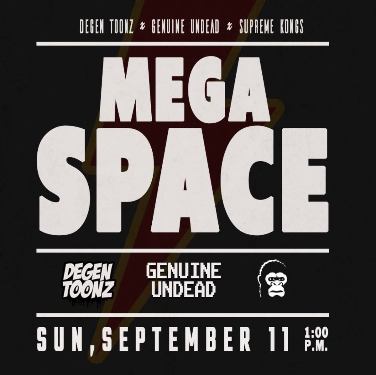 Join us this Sunday at 4 PM ET. 

For a collaboration space between:

<a href="/supremekong/"></a> 
<a href="/DegenToonz/">Degen Toonz</a> 
<a href="/GenuineUndead/">Genuine Undead</a> 

This space is going to be special. 

RT &amp; Tag 3 Friends &amp; Set Reminders!

👇🏼👇🏼👇🏼

x.com/i/spaces/1ypKd…