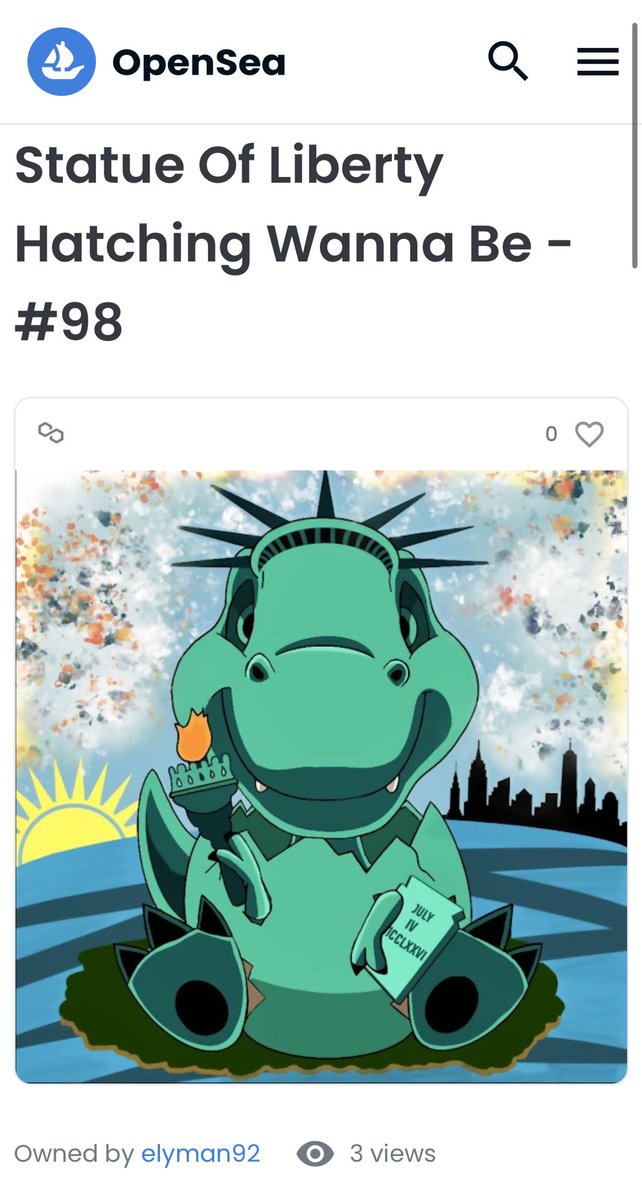 hatchingwannabe's tweet photo. #statueofliberty #hatchingwannabes #newyork #nftuniverse #nft #nftart #nftdrop #nftdinos #opensea #crypto #nftgang #nftgang #nftcollectibles #nftbuyers #nftnyc #nftnews #nftcommunity #nftartgallery #nftgiveaway #nftcreator #nftmarket #nftlaunch #letlizcteate 🥚🦖🗽❤️ https://t.co/QpRgEe1WQx