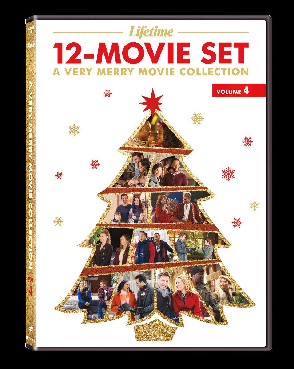 Lifetime’s A Very Merry Movie Collection: Volume 4 is also 12 festive flicks: Match Made in Mistletoe, Rebuilding a Dream Christmas, Saying Yes to Christmas, The Holiday Fix Up, Toying with the Holidays, You Make It Feel Like Christmas, A Christmas Dance Reunion...