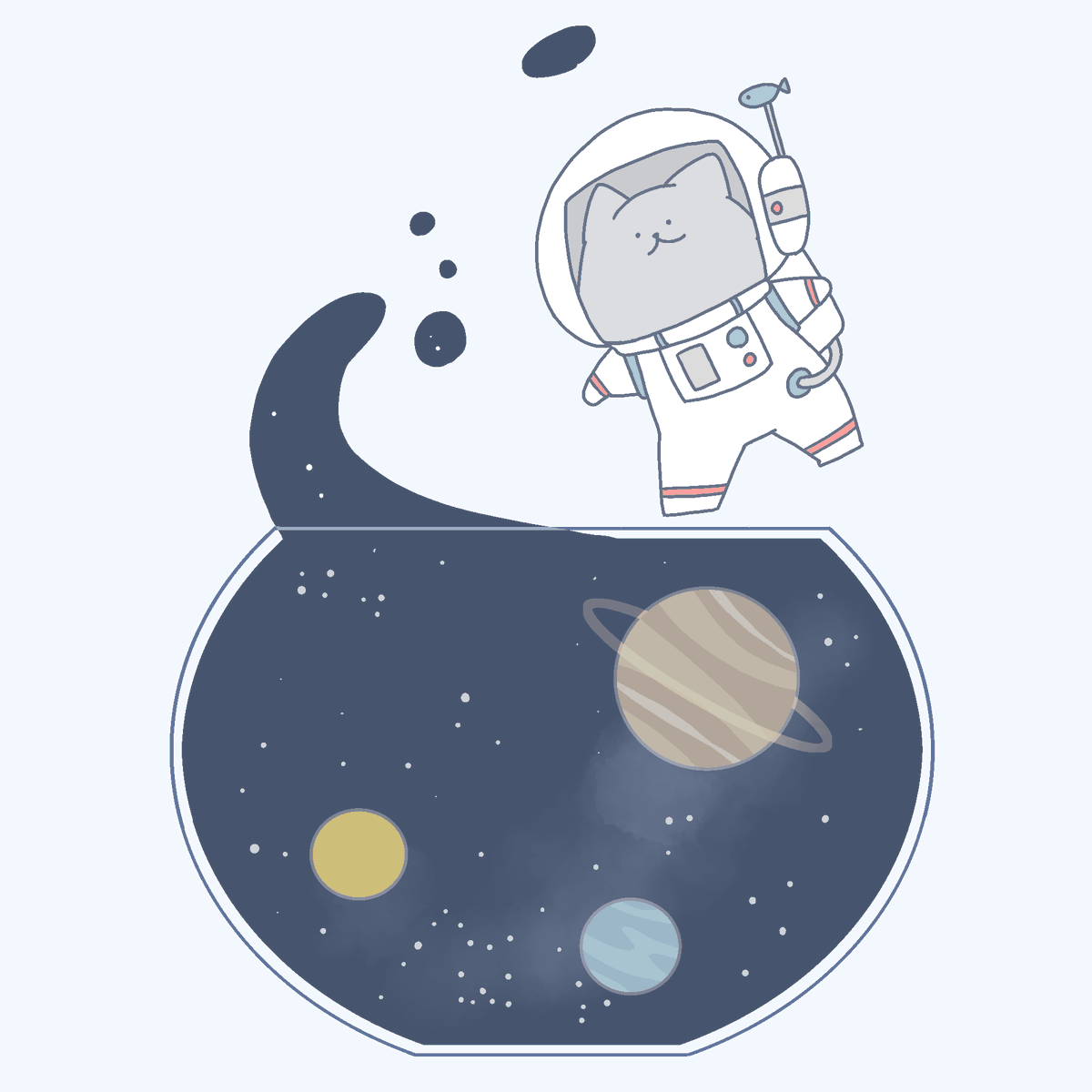 space astronaut cat spacesuit planet space helmet no humans  illustration images