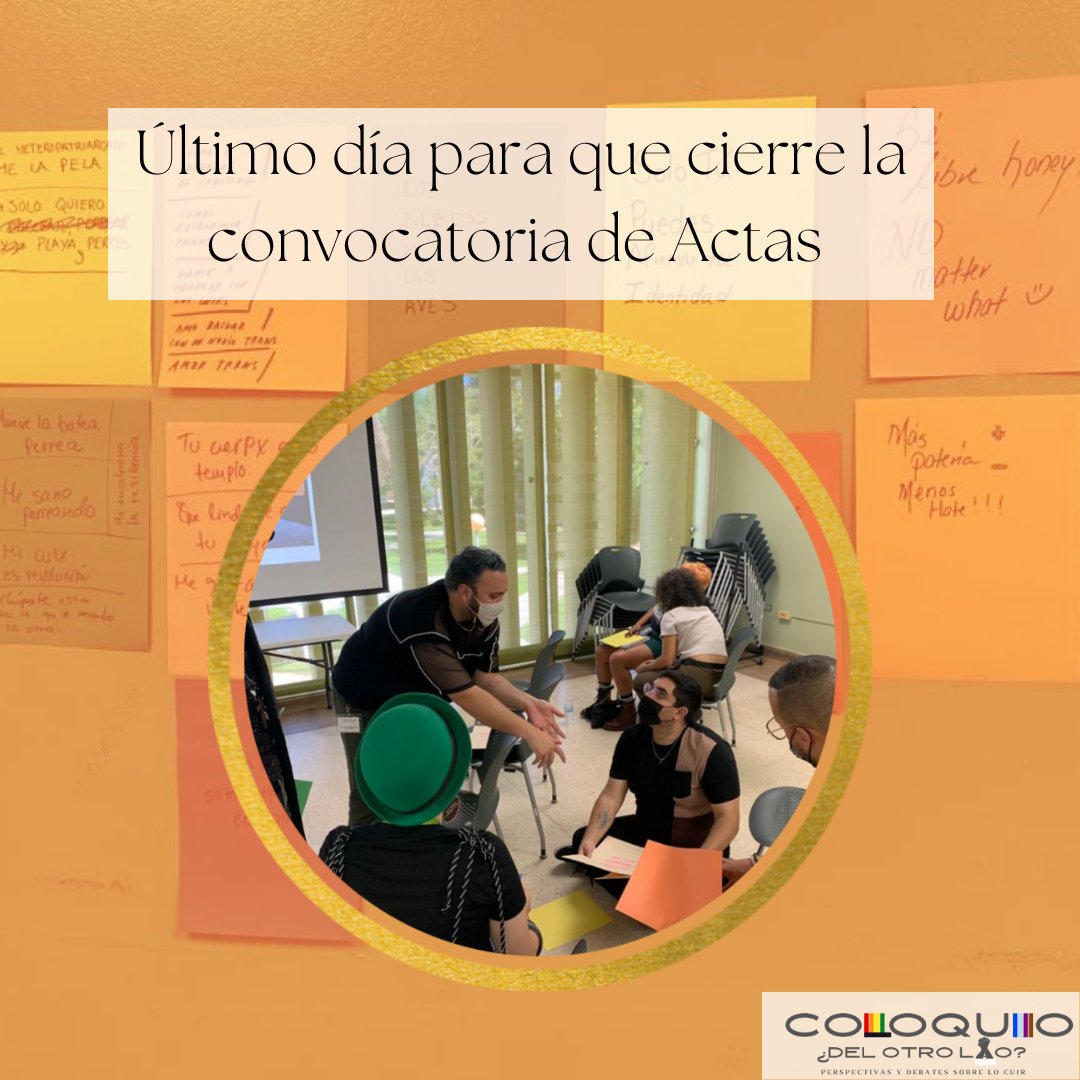 👁️👄👁️Hoy es el último día que tenemos para recibir los materiales de sus presentaciones en el IX Coloquio, ¿del otro la'o?🎑🛞

🌠🎡Esperamos tener los tuyos.💝

🌇 Acuérdate de enviarlos al email: actascoloquiodelotrolao@gmail.com 🎠🛟

🎢🌅#DelOtroLao 🌌🏟️🏡🏖️