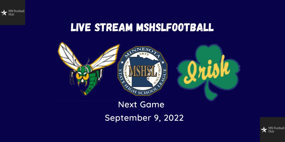 Edina AT Rosemount
WATCH : bit.ly/MSHSLFootball
Rosemount High School
7:00 PM Friday, September 9
<a href="/RosemountMNFB/">Rosemount Irish Football</a> 
<a href="/RosemountHS/">Rosemount HS</a> 
<a href="/RsmtGSoccer/">Rosemount HS Girls Soccer</a>
<a href="/SeaBassMarchese/">Sebastian Marchese</a>
<a href="/KysonLeenderts/">Kyson Leenderts</a>
<a href="/tjedminson/">TJ Edminson</a>
<a href="/CoachAMyers/">Andrew Myers</a>
<a href="/bison35irish/">Grant Gilbertson</a>
<a href="/RiddikCollier/">Riddik Collier ✝️</a>
<a href="/DannerLandon/">Landon Danner</a>
<a href="/EHSHornetsFB/">Edina Hornets Football</a> 
<a href="/EdinaFootball/">EdinaFootball</a>