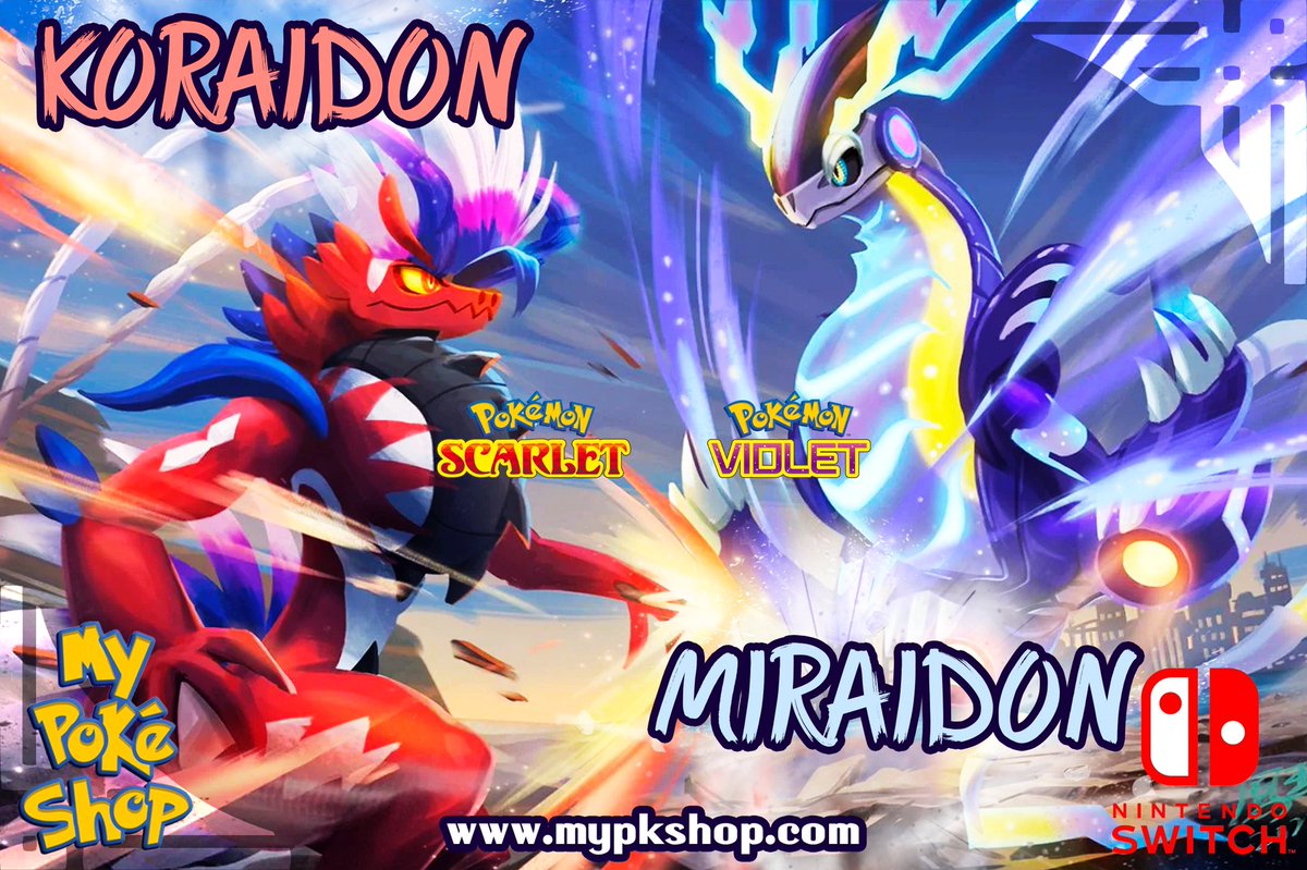 MyPokeShop's tweet photo. Estamos ansiosos de conocer más a fondo los nuevos Pokémon de la región de Paldea. Y más aún de la mitología de Koraidon y Miraidon. Los nuevos legendarios.
#PokemonScarletViolet #Pokemon #PokemonEscarlataPurpura #pokemonpresents 
🔥🔥🔥🔥🔥
Visítanos en:
https://t.co/gcfI8Snjc0 https://t.co/ohswOLEoVk