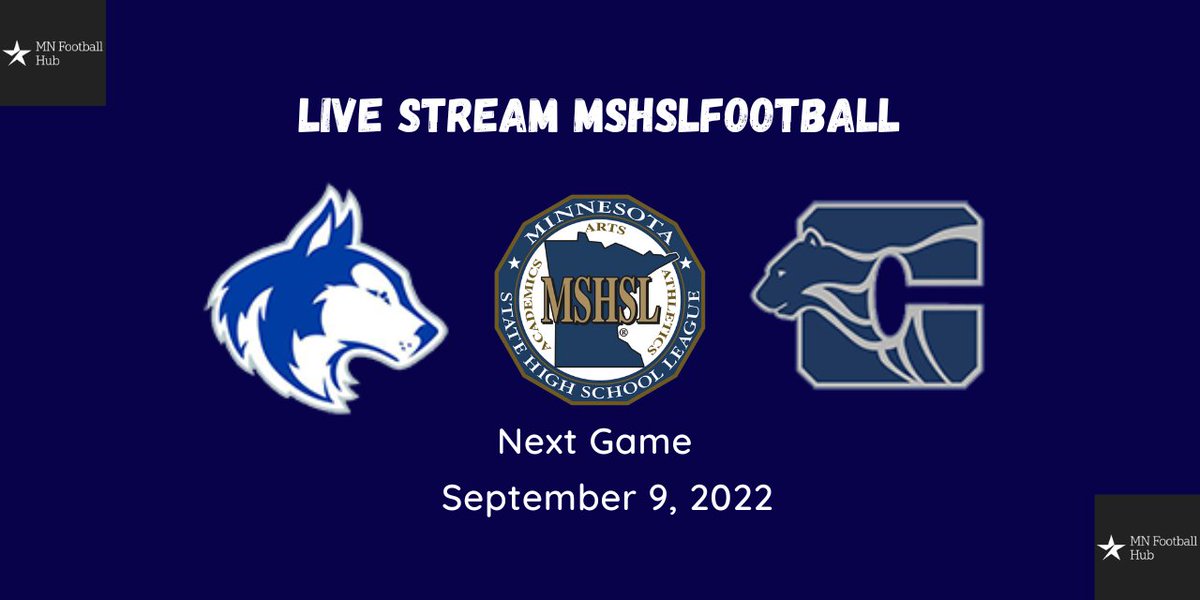 Owatonna AT Rochester Century
WATCH : bit.ly/MSHSLFootball
Rochester Century High School
7:00 PM Friday, September 9
<a href="/CHSpanthers97/">CenturyPanthers</a> 
<a href="/CenturyVB/">CHS Volleyball</a> 
<a href="/RPS535/">Rochester Public Schools</a> 
<a href="/rea1mn/">Rochester Educ Assoc</a>
<a href="/huskiesfootball/">owatonnafootball</a> 
<a href="/ohsoffice/">Owatonna High School</a>
<a href="/OwatonnaHuskies/">Activities Director</a> 
<a href="/WeisbrodJon/">JON WEISBROD™️</a>
<a href="/ohsmagnet/">OHS MAGNET</a>