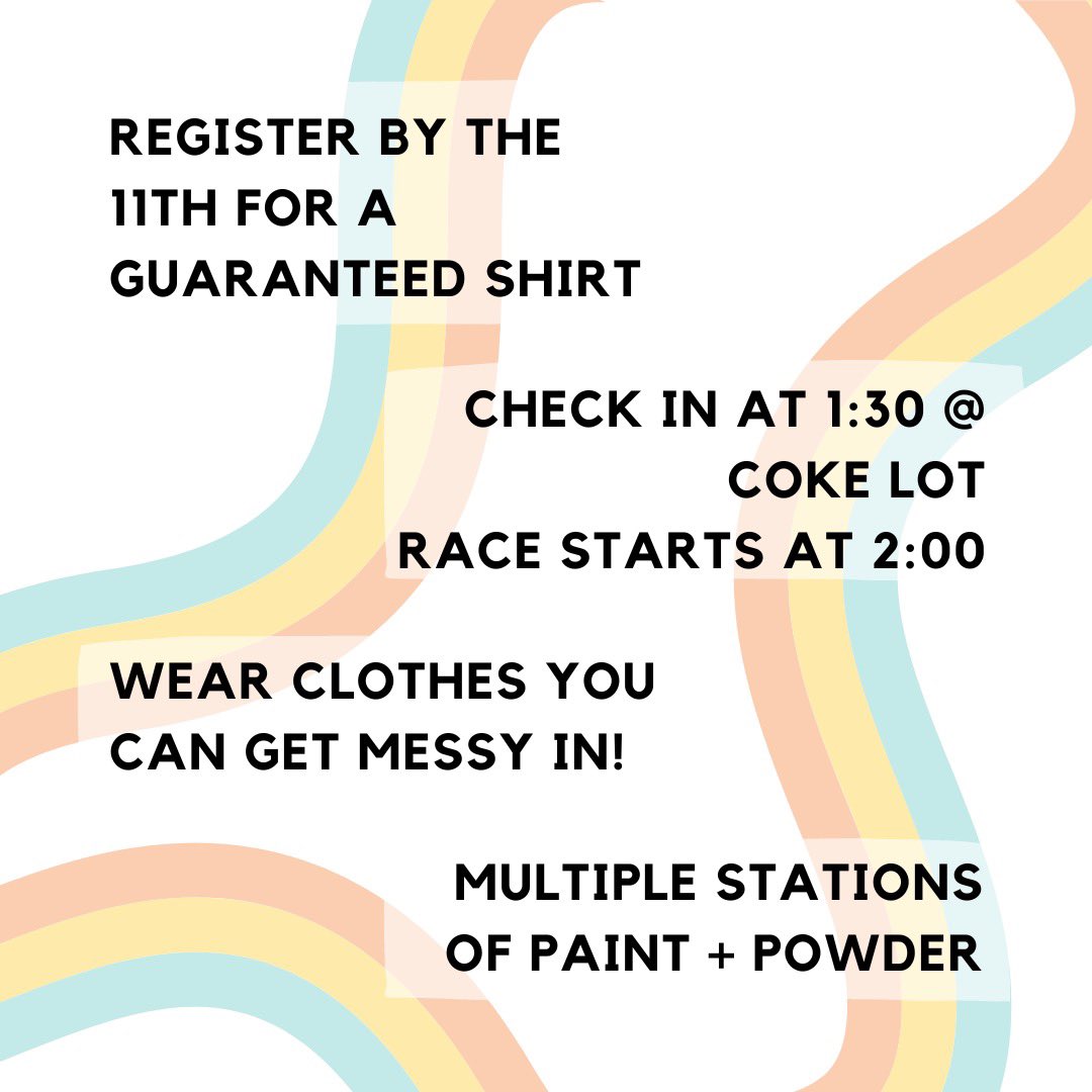 Join us for a color run September 17th! Click the link in our bio to sign up today!
