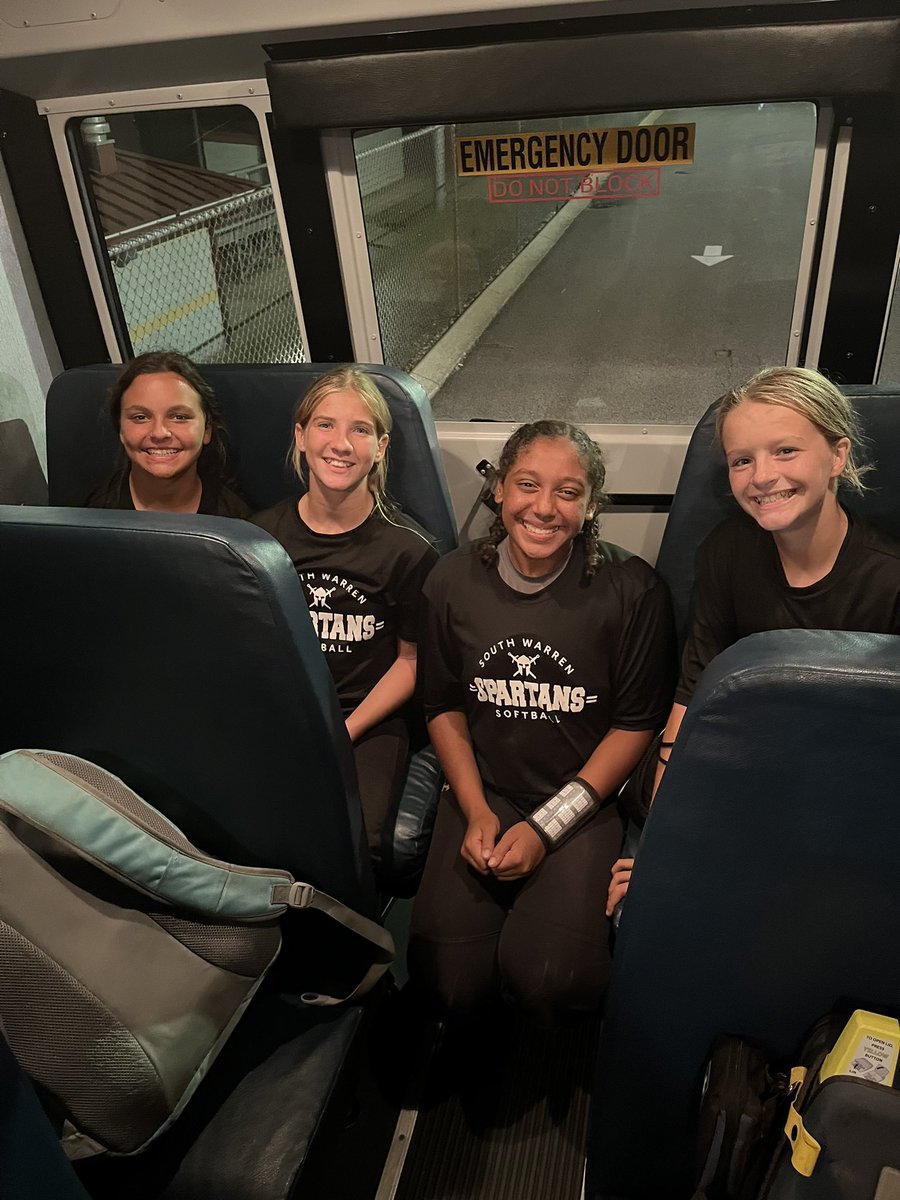 SPARTANS win in game one tonight over Barren County 3-0. Carlea Coleman with the shutout! Tough loss in game two. Forgot to get a pregame picture of the whole team on the bus today, so here’s one of our four riders home! 🖤🤍
