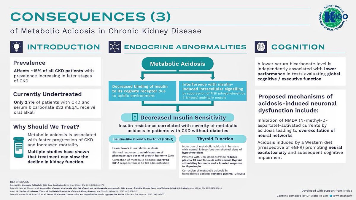 NutrioSci's tweet photo. Metabolic acidosis in Chronic Kidney Disease 

@goKDIGO @BrownJHM #BJHM #MedEd #Medtwitter #FOAMed #CKD #Nephpearls #Renal #ClinicalPearl #Clinicaltips #medstudenttwitter #Medstudents https://t.co/R8IHe7fSyy