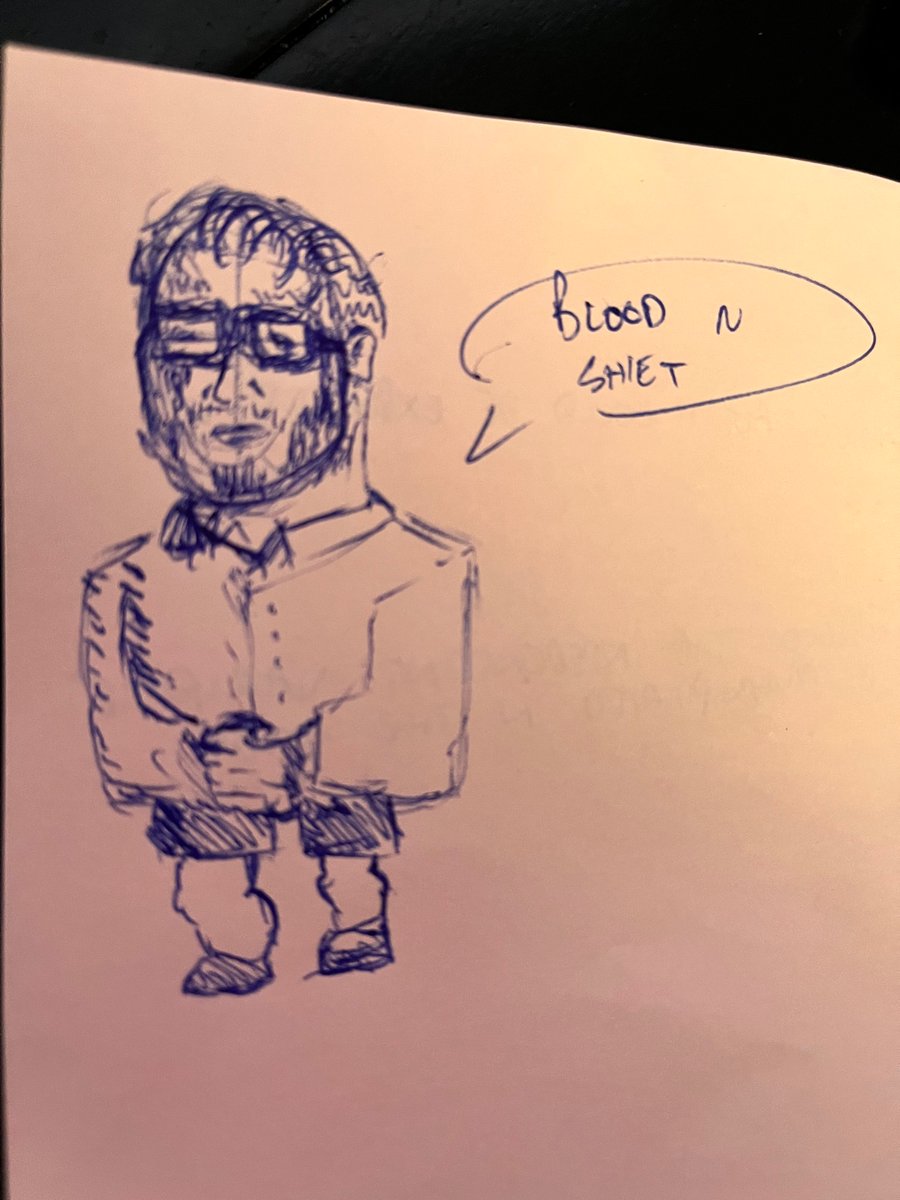 So a student in my class provided this sketch with their lecture reflections today.  Accuracy is offensive, my calve to head ratio is more impressive. #UVIC