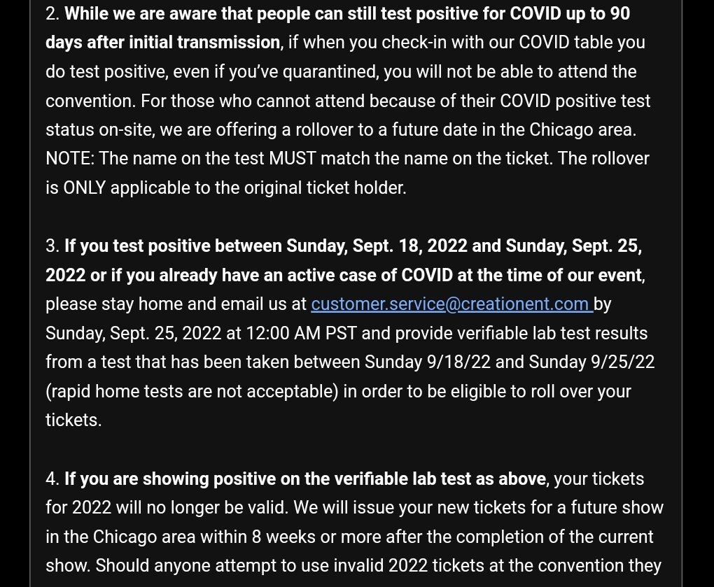 Geeky_Mika's tweet photo. Hey @CreationEnt where was this option last year when Covid was higher? Where was this compassion when I was telling you all that I was hospitalized with covid?!?! #TVDChi #CreationEntertainment #TVDReunion https://t.co/YRCYA0wK4E