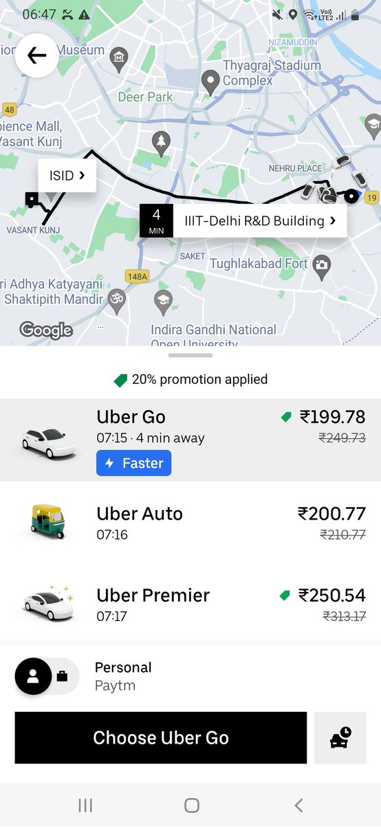 KaygeeAtWork's tweet photo. #UberChronicles for all those orgs who have a corporate account with @Uber, this is what you get when you sign up. This wasnt the case earlier so things are definitely going south @Uber . This were no griunds for a premium as this was at 645 am. https://t.co/9I15HoUGFM