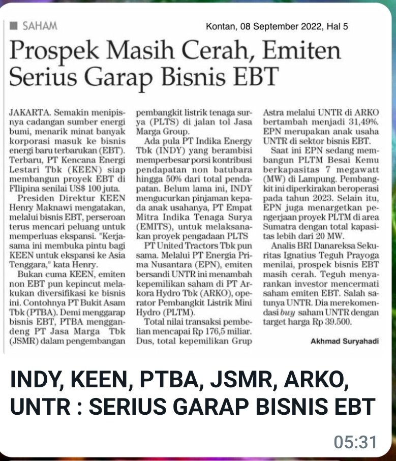 kafeinvestor's tweet photo. #kafein ramai2 masuk dalam bisnis EBT..

#INOV #JSKY #PURE #TGRA juga sudah. https://t.co/44CaPryaKJ