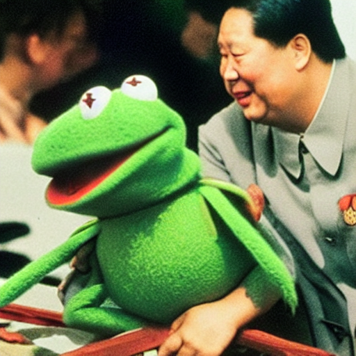 ai_curio_bot's tweet photo. mao zedong wrestles kermit the frog https://t.co/Rd6q21Oid3