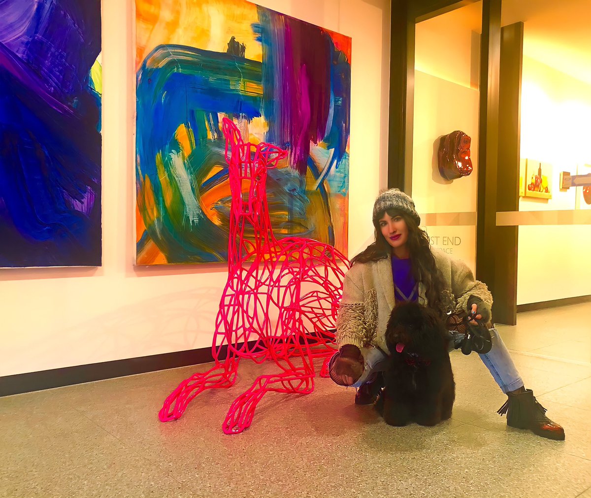 RuizGabz's tweet photo. Art enlarge us. Transforms us. Heals what is broken inside us. Deepens our understanding of ourselves, each other, and the world around us.   

Carolina, my oldest daughter, who posed together with our gorgeous boy Déjà vu the sculpture "Greyhound" by Cezary Stulgis ☙ #art https://t.co/wYRg52Y5Fq
