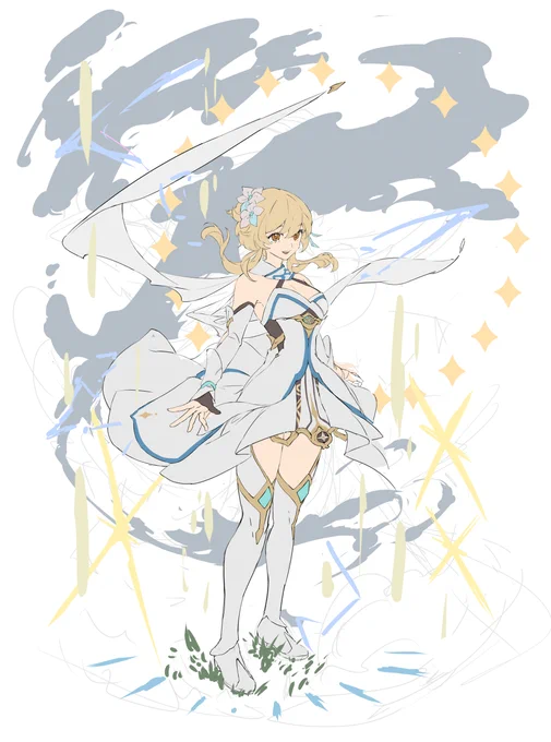 原神のファンアート描いてる～wip Genshin Impact 