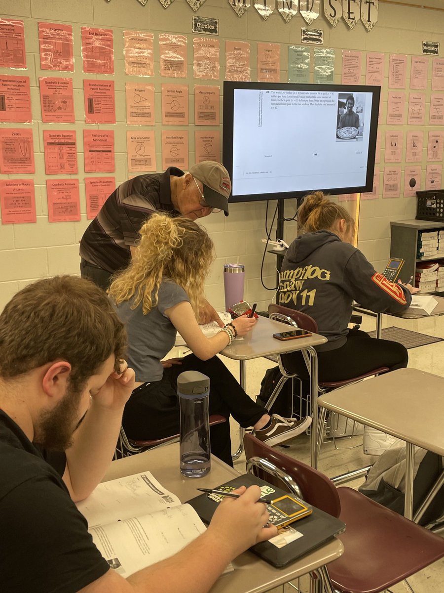 mrscookghs's tweet photo. My college math professor swung into my classroom today. We caught up, laughed, and he even stayed while I taught my lesson. He then walked around and helped my students. What a special moment for me to watch him help my kids like he used to help me.@GoshenWarriors @GoshenLocal https://t.co/wB9mggOMNW