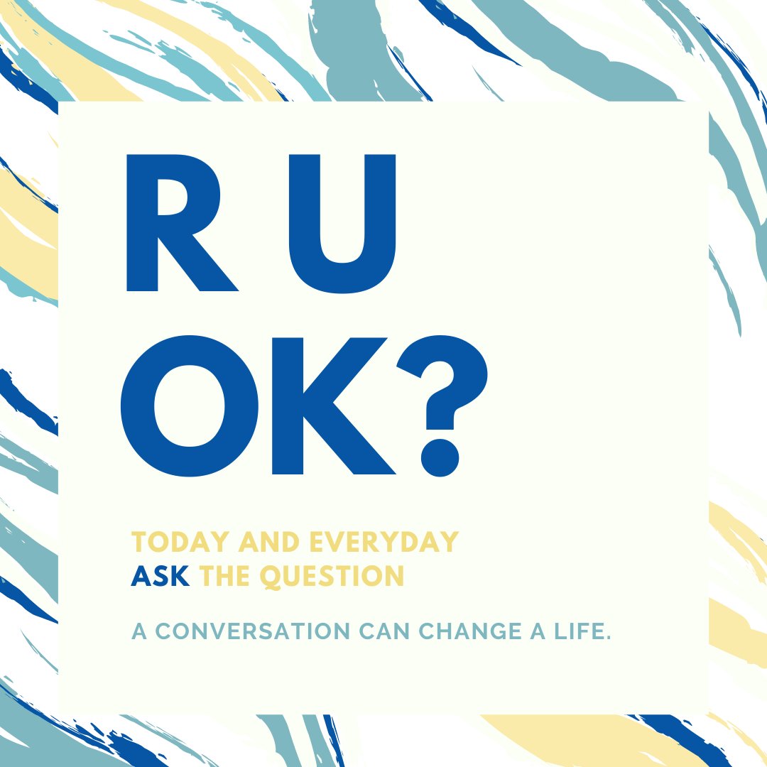 Pro AV Solutions (@proavsolutions) on Twitter photo Got a feeling that someone you know or care about it isn’t behaving as they normally would? Learn more about the signs and when it's time to ask - R U OK?
Check tips on how to ask: lnkd.in/guhQkQG
Resources: lnkd.in/fCGiz5p
Let’s take care of each other. <a href="/ruokday/">Old R U OK? account (please use @ruokanyday)</a> Got a feeling that someone you know or care about it isn’t behaving as they normally would? Learn more about the signs and when it's time to ask - R U OK?
Check tips on how to ask: lnkd.in/guhQkQG
Resources: lnkd.in/fCGiz5p
Let’s take care of each other. <a href="/ruokday/">Old R U OK? account (please use @ruokanyday)</a>