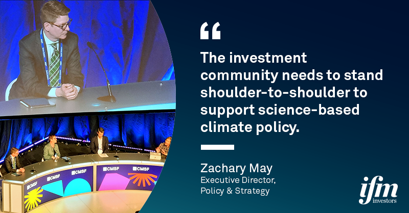 IFM_Investors's tweet photo. IFM Investor’s Zachary May shared his view on the role of the investment community in the push to Net Zero at the @aistbuzz #CMSF Conference in Brisbane. https://t.co/vGBZHPQbC7