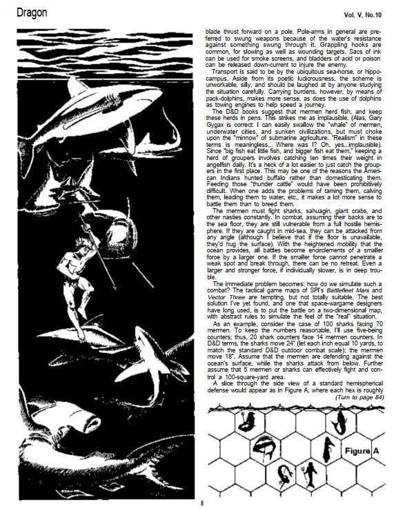 CalstaffTheGold's tweet photo. In Dragon #48 (Apr/81), Jeff Swycaffer addresses some of the more often overlooked aspects of an undersea fantasy sub-campaign.
#1e #ADnD #SettingBackground https://t.co/rze3dXxr40