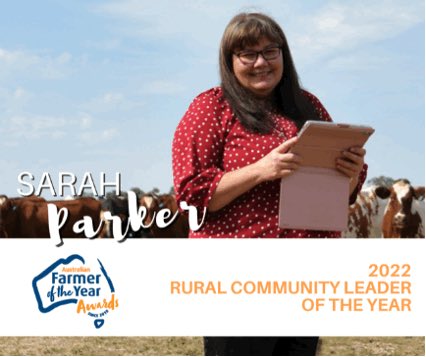 Dairy farmer and ag advocate Sarah Parker recognised as the 2022 Rural Community Leader of the Year #ausfarmerawards @GlencliffeDairy @kondiningroup @ABCrural