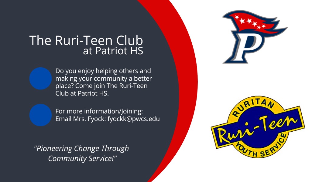 Come see us at the Activities Fair during the double-block Advisory on Friday, Sept. 9, 2022. We are happy to answer your questions about The Ruri-Teen Club, and welcome you to join us this year! Our first meeting is Tues., 9/20/22, 2:30-3:45p on Room 1203, Woolwine/Art.