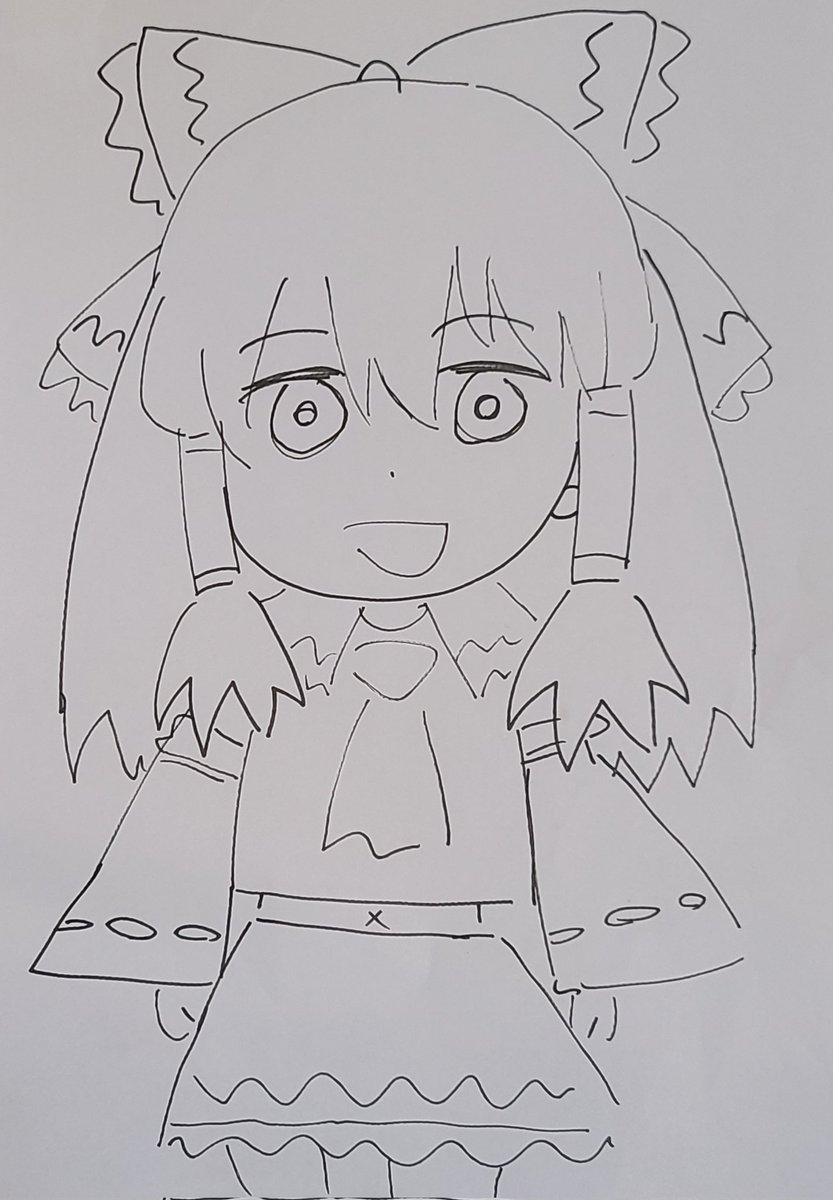 息子とお絵描き霊夢。 