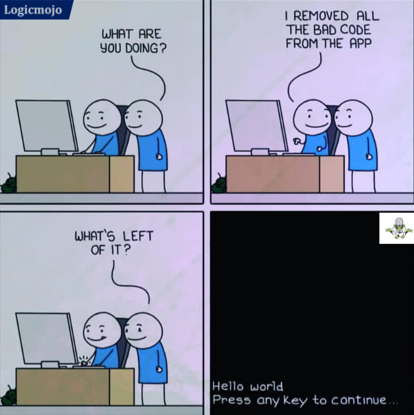 logic_mojo's tweet photo. Bug Free Code😅
Learn DSA System Design - https://t.co/BLRIbNGPVY
#100DaysOfCode #algorithm #DEVCommunity #indiedev #Python #developers #career #interview #codinglife #learntocode #programming #javascript #Coding #Java #DSA #CodeNewbies #pythonchallenge #pythoncode #FAANG https://t.co/2U4m3SbsVX