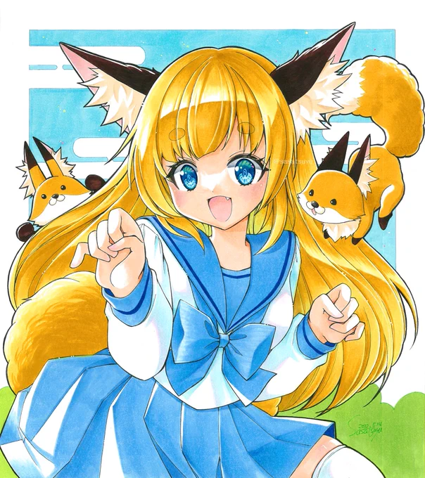 #あなたのセーラー服をみせてください最近デジタルのセーラー服ちゃん全然違う描いてないな? 