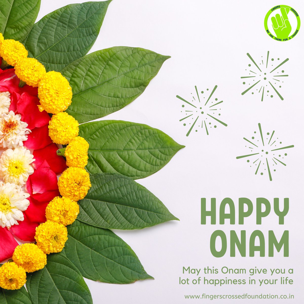 May this Onam brings to you the brightest and choicest happiness and love you have always wished for!

Onashamsakal!

#onam #fingerscrossedfoundation
