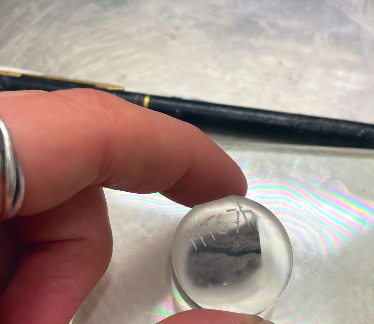 I solemnly swear to never judge messy labels on thin sections or epoxy mounts ever again ☠️