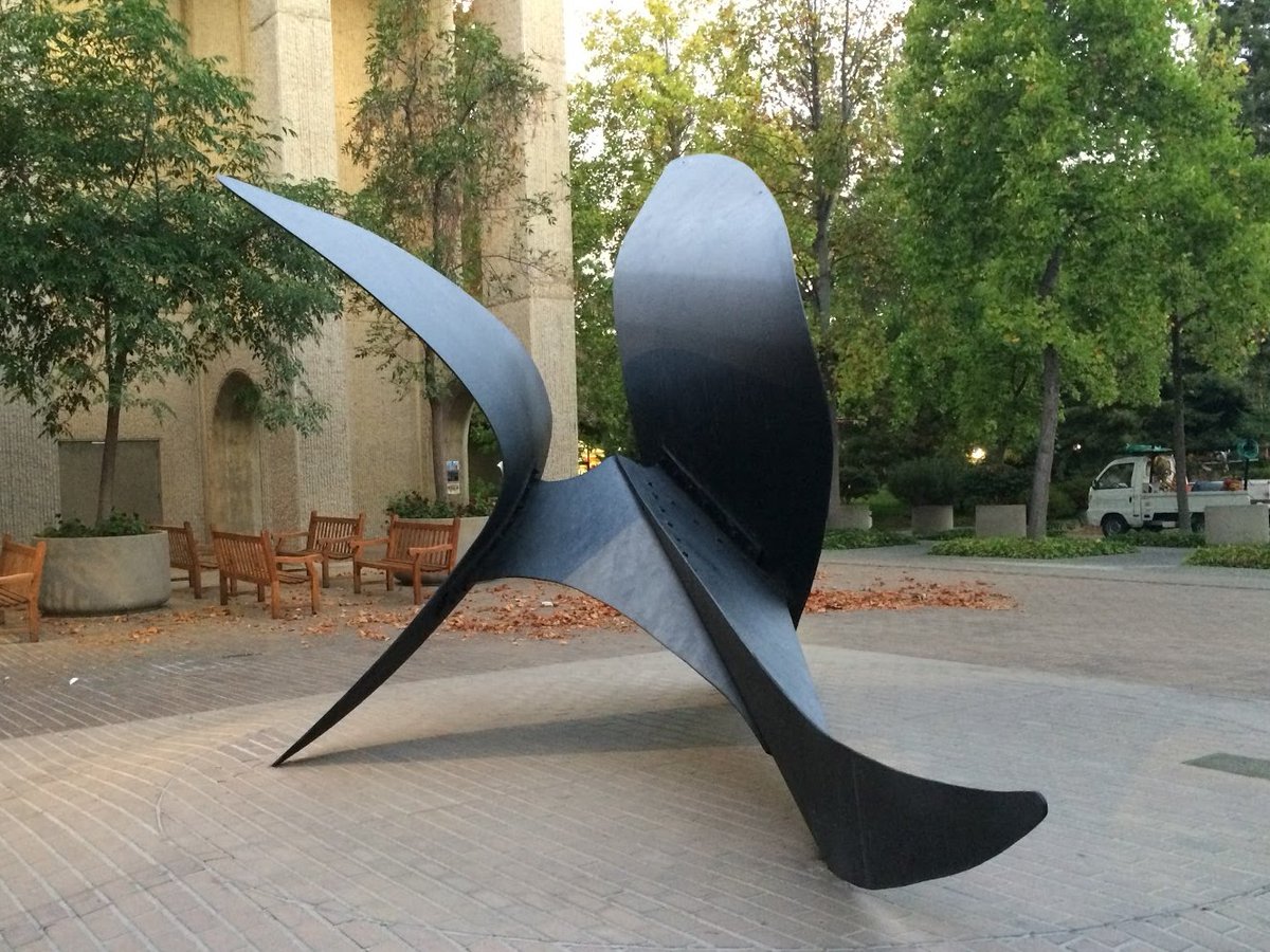#AlexanderCalder was born #onthisday in 1898.

The Falcon, a Calder favorite, now lives at the center of Cooley Courtyard where it can be read from many angles, perched on the brow of a low hill, ready to take flight. From the back some say The Falcon even resembles a dragon.