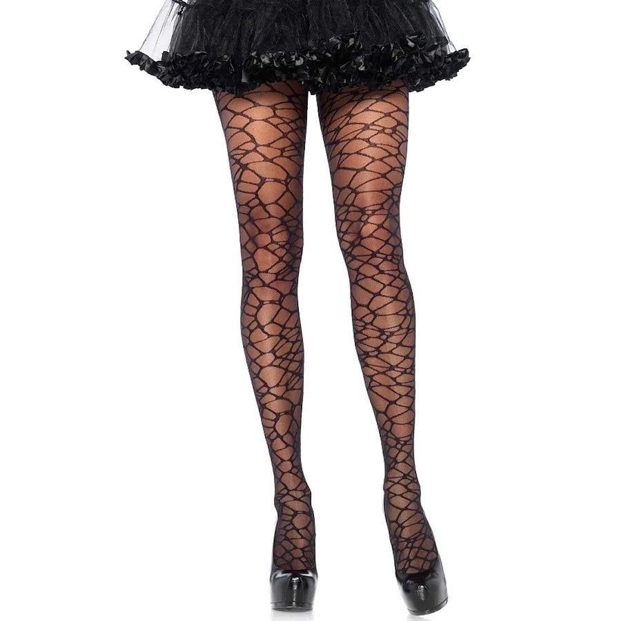 🖤New🖤 Striking sheer pantyhose, Leg Avenue, with woven crackle print all over. Team with your favourite LBD. Perfect tights for Halloween and the party season. Choose Nude/Black or Black/Black #halloweenpantyhose #halloweentights #legavenuetights 
essexeelegs.co.uk/products/la-99…