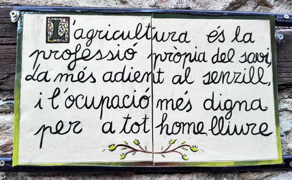 9 setembre: DIA MUNDIAL DE L'AGRICULTURA.

Homenatge a aquelles persones que dediquen la seva vida al conreu de la terra, amb la finalitat de produir aliments de qualitat per a TOTS. 

Homenatge a "l'ocupació més digna per a tot home lliure" (Ciceró, 106 a.C. - 43 a. 
C.).