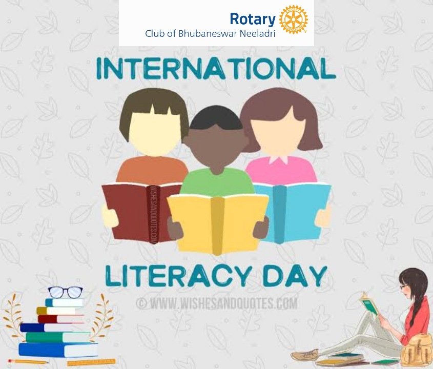 RotaryNeeladri's tweet photo. Greetings to all of you on 8th September International Literacy Day. Let us take pledge to make 100% Literacy in our community. 
#InternationalLiteracyDay #educationmatters  #InternationalLiteracyMonth2022 
#rotaryinternational #rotaryclub #rotarybbsrneeladri #Bhubaneswar https://t.co/1aQg2IGOIf