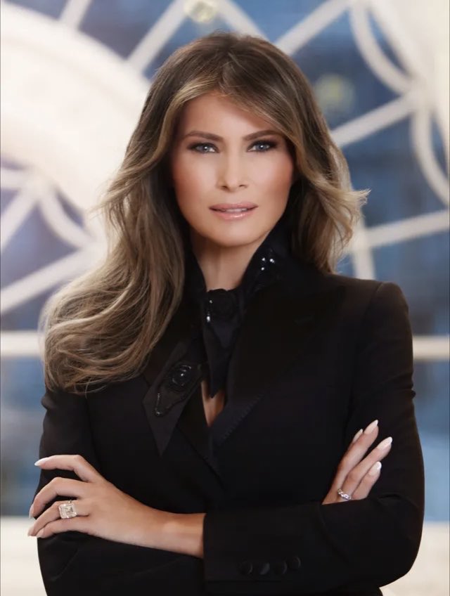 Proud1inUSA's tweet photo. First Lady Melania Trump -  1st Official WH Portrait- First Class 🇺🇸 https://t.co/fzZhac4aUe