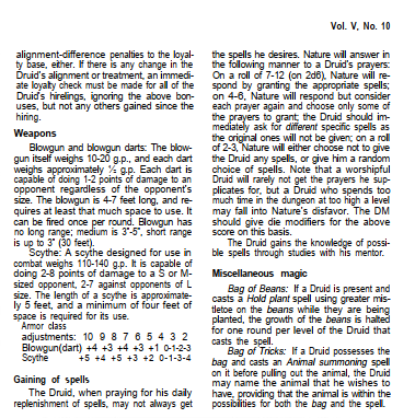 CalstaffTheGold's tweet photo. In Dragon #48 (Apr/81), Tim Lasko gives some advice on playing an AD&D Druid as opposed to the original Druid described in D&D's Eldritch Wizardry supplement.
#1e #ADnD #PlayerAdvice https://t.co/PSfPUqMLsP