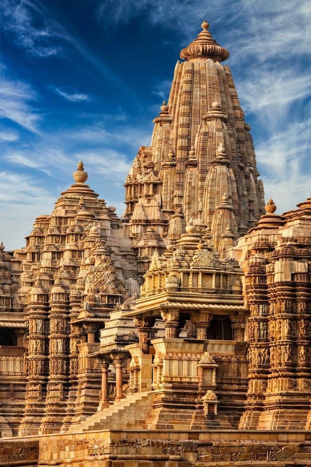 India is not just Taj Mahal. Our ancestors had left behind some greatest legacies. The Kandariya Mahadeva Mandir meaning 'the Great God of the Cave', is the largest and most ornate beautiful Hindu temple in the medieval temple group found at Khajuraho. 🙏 #freehindutemples