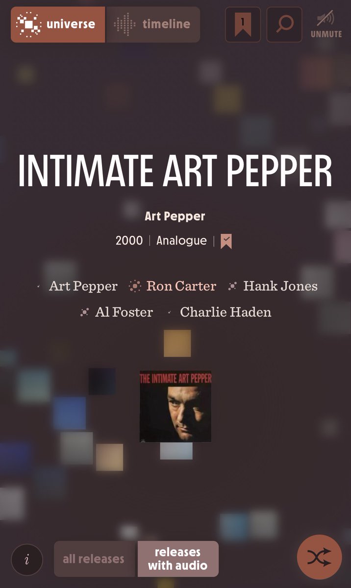 RonCarterBass's tweet image. Freely explore 60 plus years of legendary bass lines in my interactive discography! RonCarterUniverse.com 

No mere list, this is an encyclopedia of music history. 

Make a playlist in the web-based app and listen to me wherever you may roam. 

Created by @fathominfo