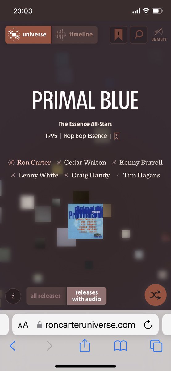 RonCarterBass's tweet image. Freely explore 60 plus years of legendary bass lines in my interactive discography! RonCarterUniverse.com 

No mere list, this is an encyclopedia of music history. 

Make a playlist in the web-based app and listen to me wherever you may roam. 

Created by @fathominfo