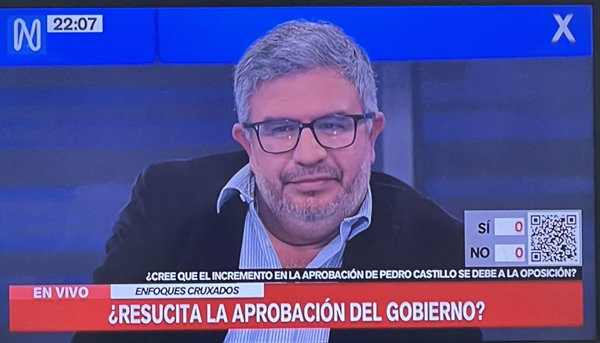intargetpe's tweet photo. En estos momentos nuestro gerente @ojoenlagente en @canalN_ en #enfoquescruzados con @GzegarraM conversando sobre la aprobación presidencial de #PedroCastillo https://t.co/alYQbAzg1i