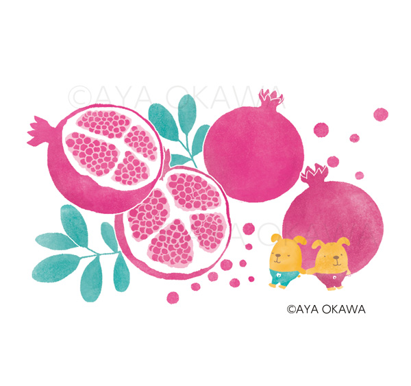 「【お仕事】東京ガスエネルギー様の2022年カレンダーイラスト。野菜と果物がテーマ」|オオカワ アヤ イラストレーターのイラスト