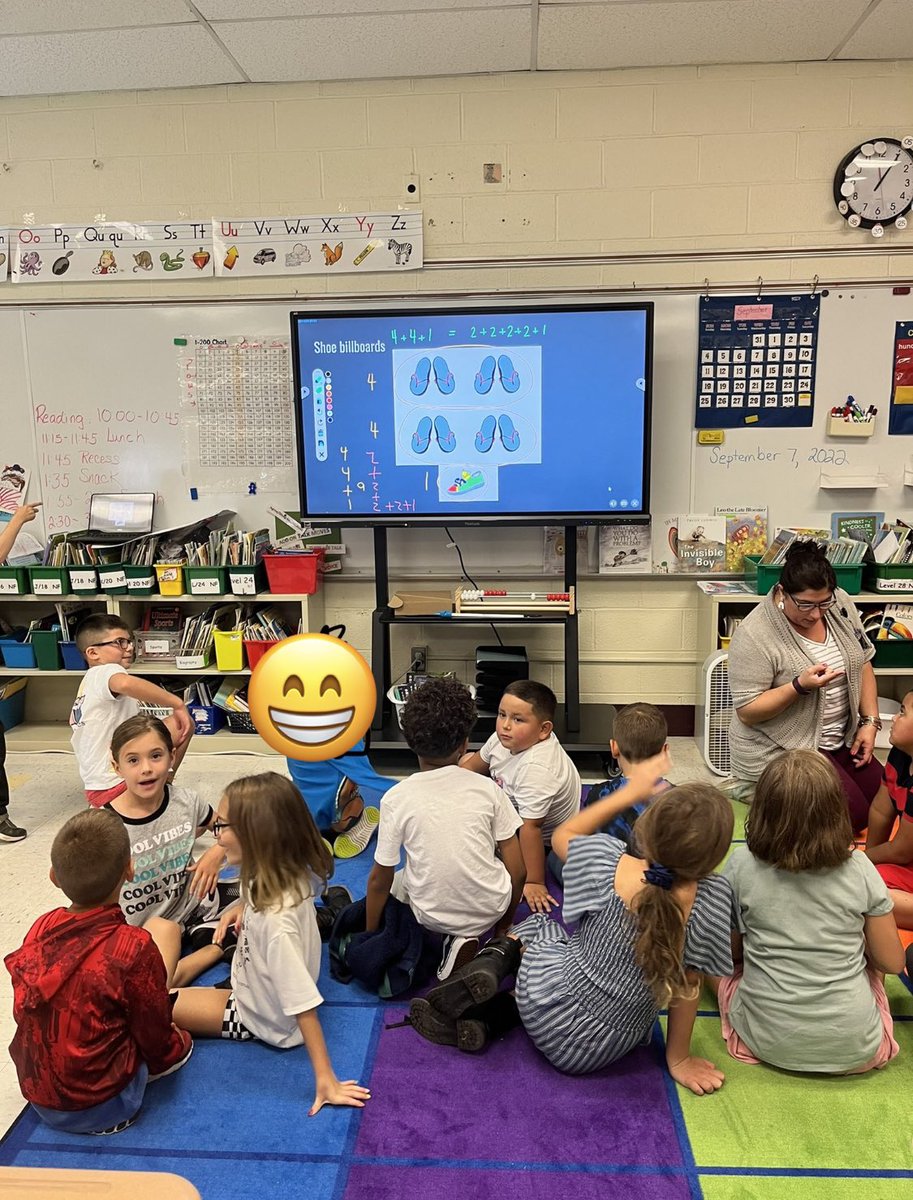 Enjoyed some time with my 2nd grade friends discussing How Many Shoes? and How do you know? There were discussions about skip counting, doubling, subitizing and equivalence! #StudentLeaders #GoWhereTheirDiscussionsLeadUs #Mathematicians #YouWriteIt #MakingThinkingVisible