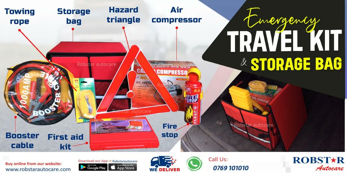 RobstarAutocare's tweet image. Buy in singles or as a pack,  with a storage bag, we deliver country wide. 
#emergencykit
#travelkit
#bootorganizer