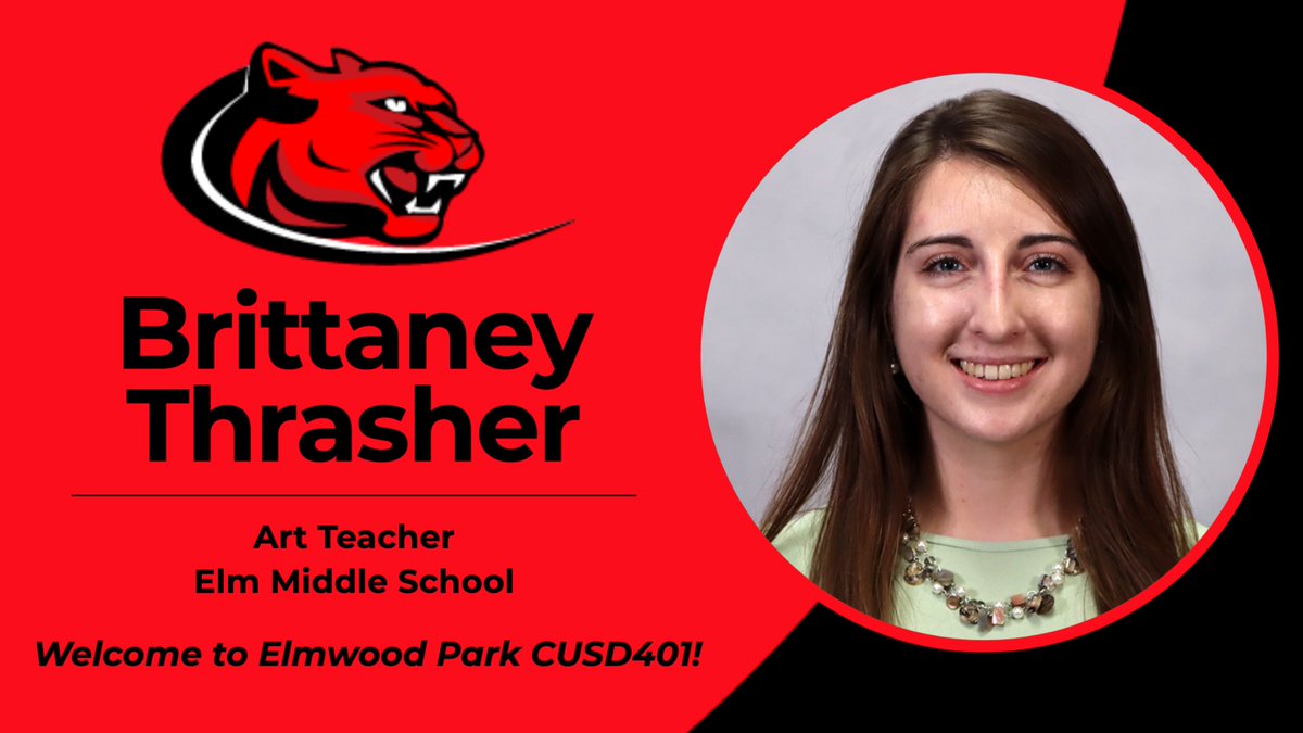 epcusd401's tweet photo. Please welcome art teacher Brittaney Thrasher to the @elm401_cougars faculty! "I had amazing art teachers who believed in me," said Ms. Thrasher, "and I want to be that person for future students."
#EP401NewFaculty #ElmCougarPride #EP401Pride https://t.co/UQhe4wDey6