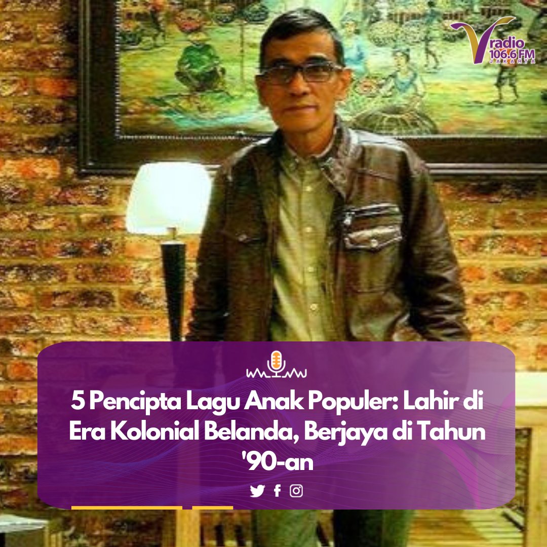 vradiofm's tweet photo. Tahun ‘90-an menjadi era emas bagi lagu anak-anak Indonesia. Sederet penyanyi cilik dan pencipta lagu anak lahir di era ini hingga menghasilkan lagu populer.
#VRadio #Viral #Trending #Update #Info #PakKasur #BuKasur #ATMahmud #IbuSoed #PapaTBOB https://t.co/iBDeCjSYtJ