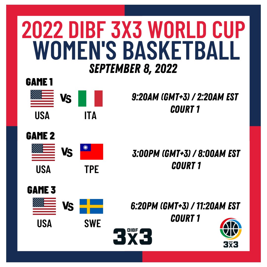 USADeafBB's tweet photo. Here is the second day for DIBF 3x3 World Cup! 

Here is our schedule for today. Check it out for Live Streaming &amp; Game Schedule in the Bio.

#teamusa🇺🇸 https://t.co/jKUTD9hqKi