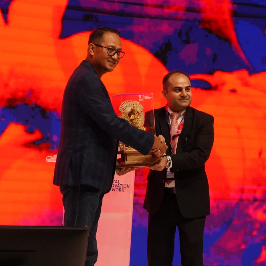 The symbolic handover was given by the Director General of Informatics Applications from Ministry of Communications and Informatics Indonesia, Semuel Abrijani Pangerapan to the Under Secretary Ministry of External Affairs India, Naman Upadhyaya.
