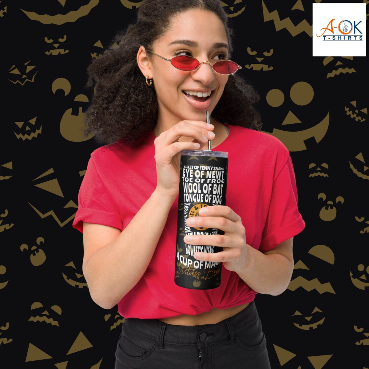 aokteeshirts's tweet photo. Looking for the perfect way to show your support for Halloween? Look no further than our witch coffee mug! This clever mug features a spooky design "Double Double Toil and Trouble Witch's Brew " with a Jack-O-Lantern background.  https://t.co/saVXxUe9s6 https://t.co/984hZnLxNy