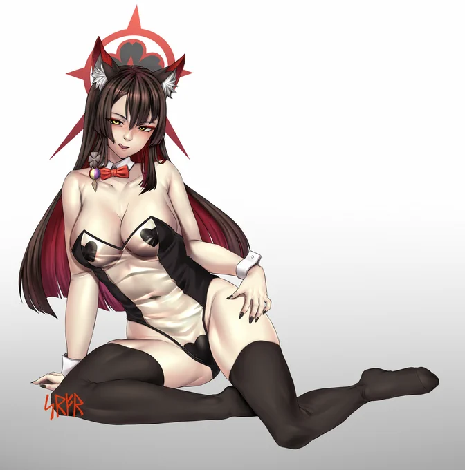 bunny suit wakamo cause she's coming to globallast month commission work#BlueArchive #ブルーアーカイブ #ブルアカ 